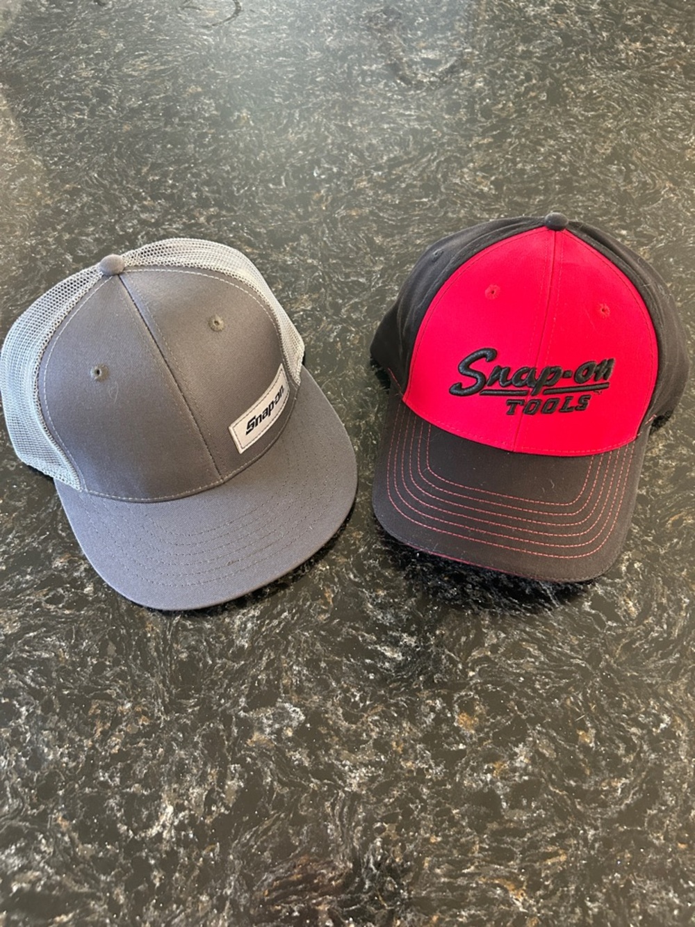 Snap-on Tools Adult Gray + Red and Black Baseball Caps - NWOT